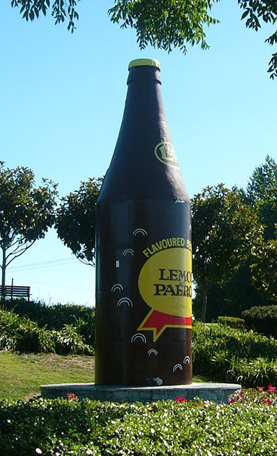 The iconic Lemon & Paeroa Bottle