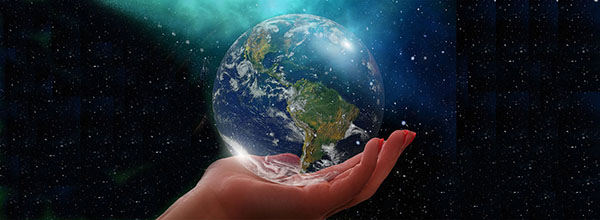 Earth in the palm of a hand